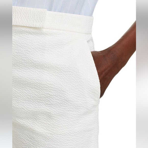 Theory Waist Tab White Seersucker Shorts size 0 xs - Picture 4 of 12